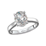 14K White Gold Hidden Halo Semi-Mount Diamond Engagement Ring