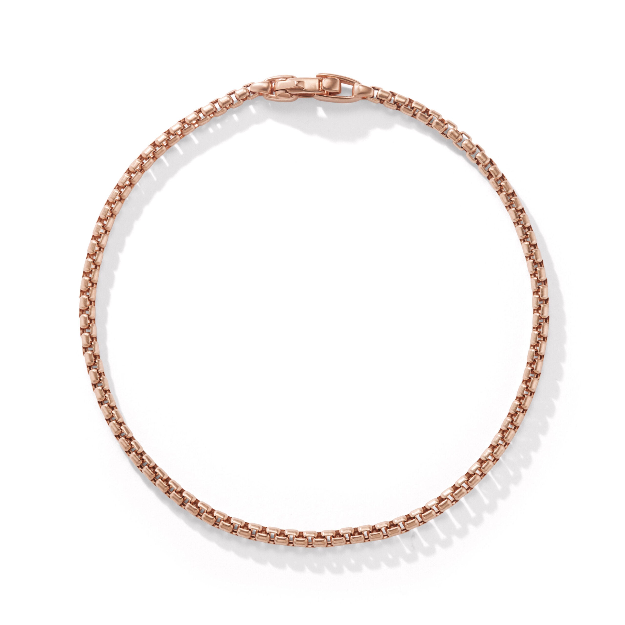 Box Chain Bracelet in 18K Rose Gold, 2.7mm