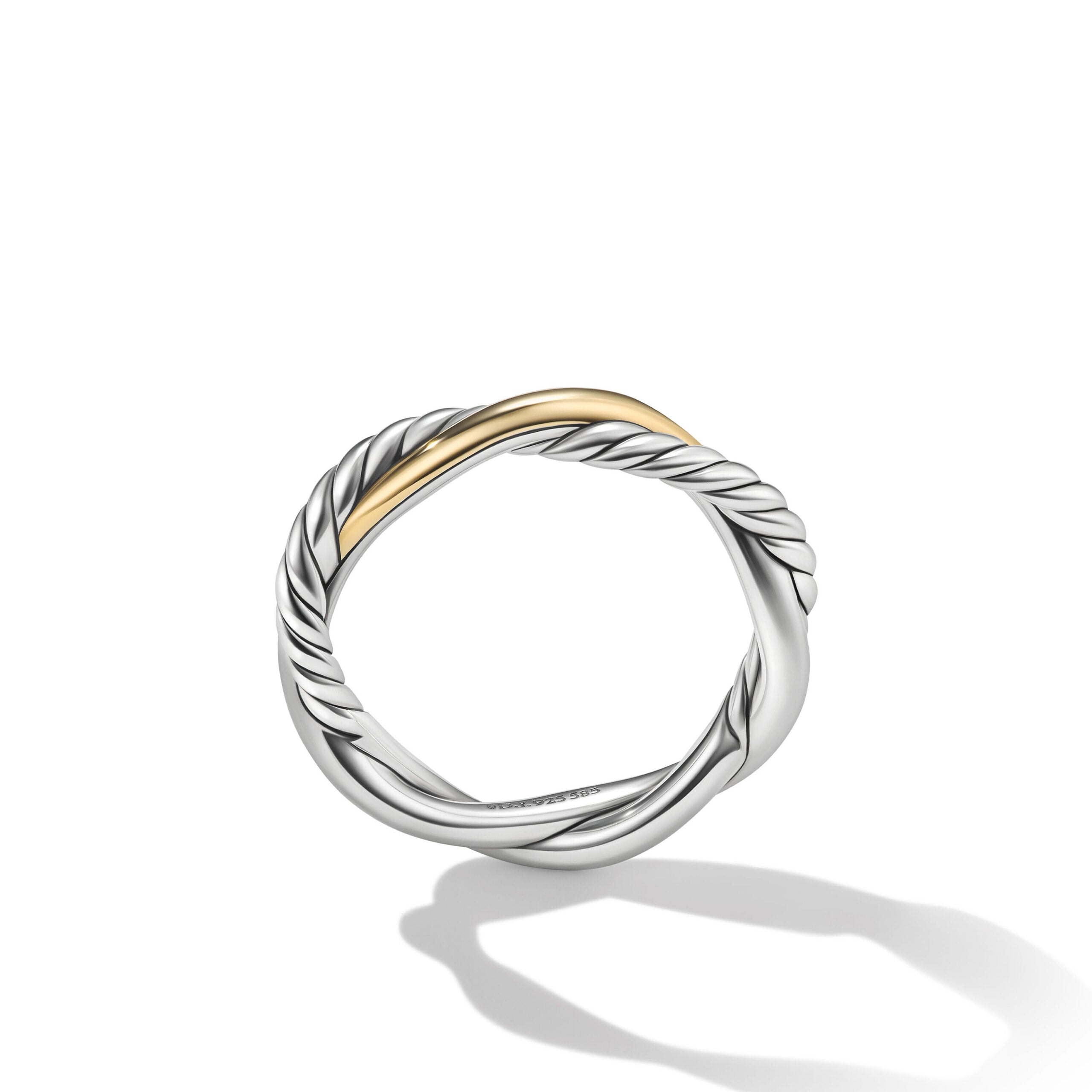Petite Infinity Band Ring in Sterling Silver with 14K Yellow Gold, 4mm