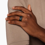 CHEVRON THREE SIDED SIGNET RING Black Titanium, 12.5mm