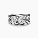 CHEVRON THREE SIDED SIGNET RING Sterling Silver, 12.5mm
