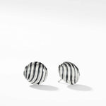 Sculpted Cable Stud Earrings in Sterling Silver, 14mm