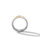 Beveled Band Ring in 18K White and Yellow Gold, 6mm