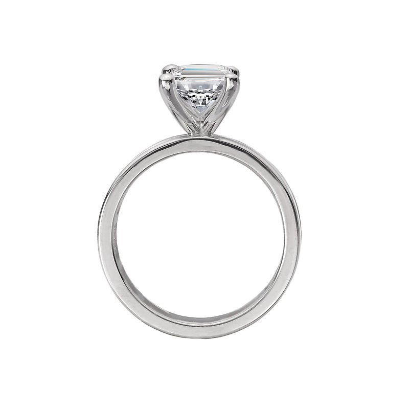 14K White Gold Princess-Cut Diamond Semi-Mount Engagement Ring