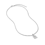 Pavé Initial Pendant Necklace in Sterling Silver with Diamond E
