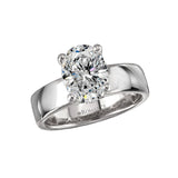 14K White Gold Bold Band Semi-Mount Diamond Engagement Ring