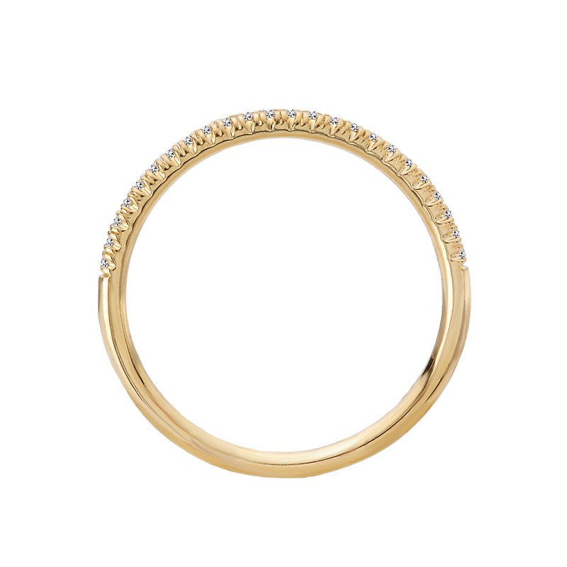 14k Yellow Gold Straight Diamond Wedding Band
