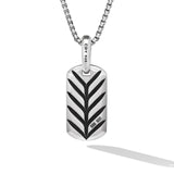 Chevron Tag in Sterling Silver with Pietersite, 21mm