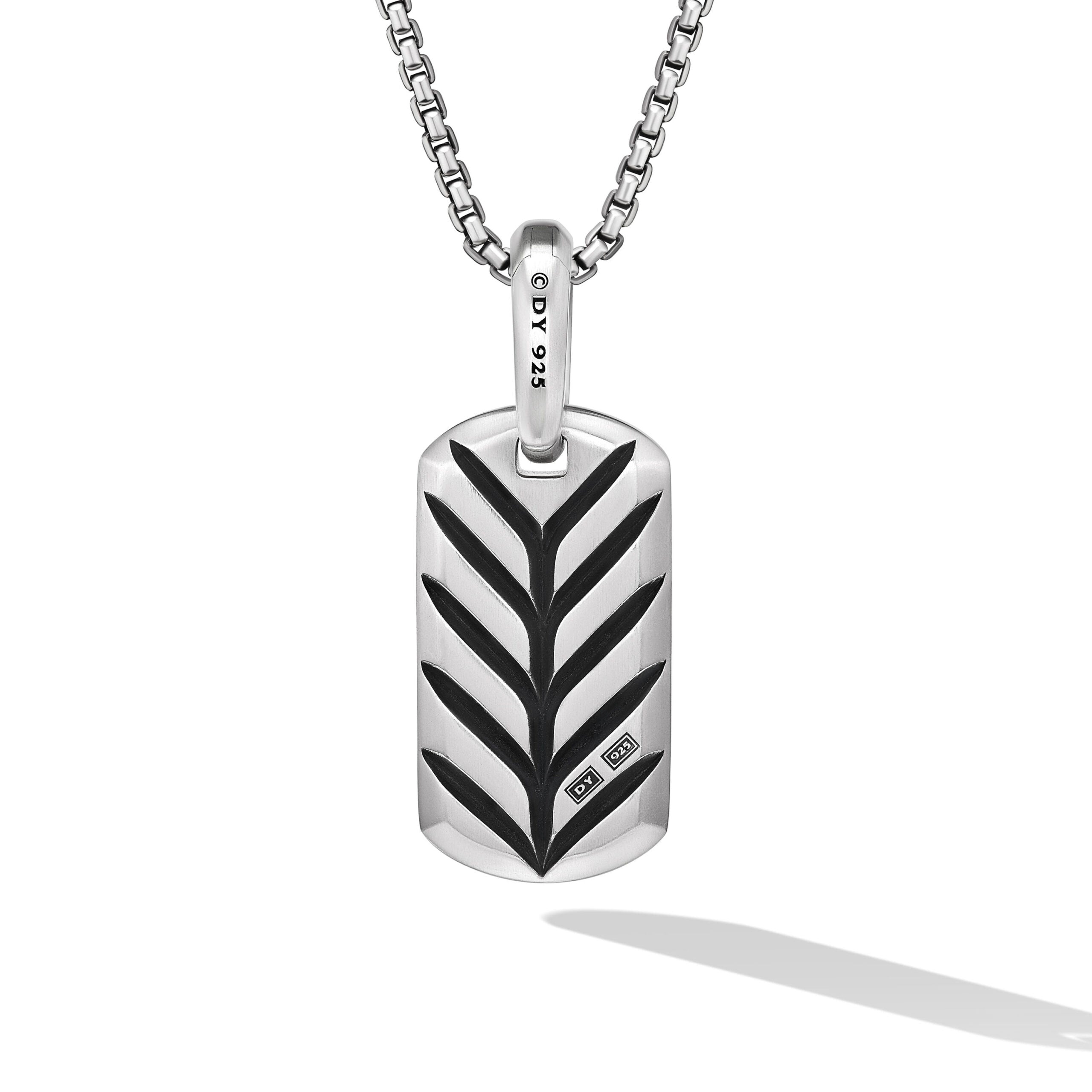 Chevron Tag in Sterling Silver with Pietersite, 21mm