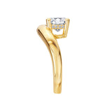 14K Yellow Gold Solitaire Hidden Halo Semi-Mount Engagement Ring