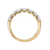 14K Yellow Gold Oval Diamond Straight Front Wedding Band
