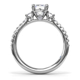 18K White Gold Dynamic Diamond Semi-Mount Engagement Ring