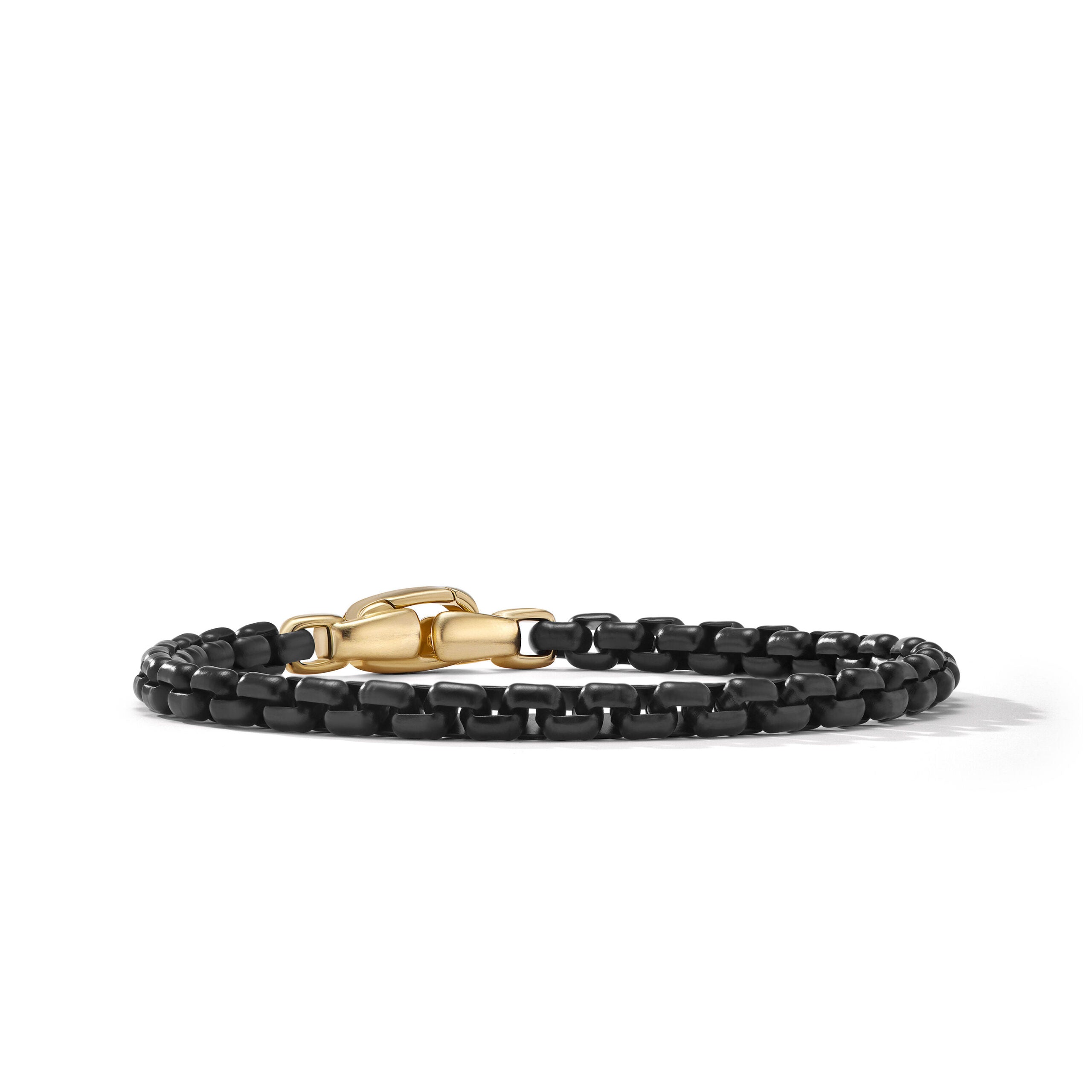 Box Chain Bracelet in Stainless Steel with 14K Yellow Gold, 5mm