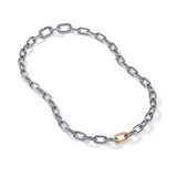 DY Madison® Chain Necklace in Sterling Silver with 18K Yellow Gold, 8.5mm