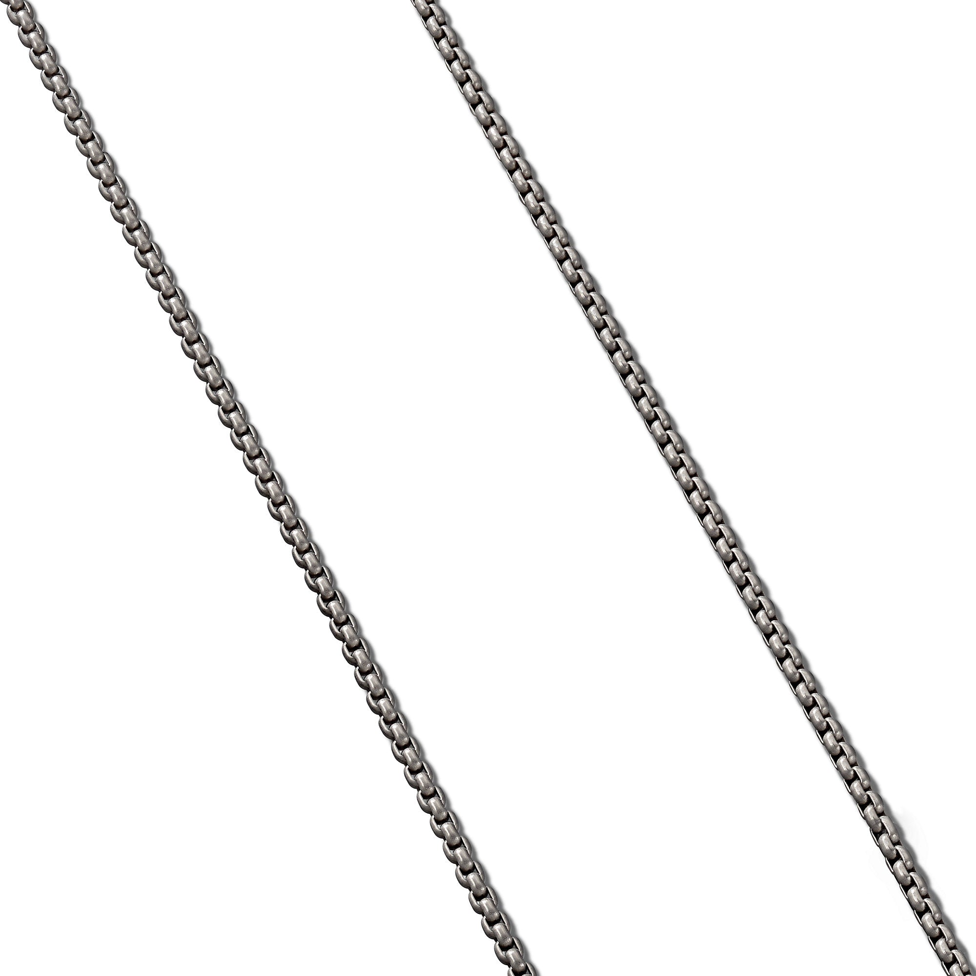 Box Chain Necklace in Grey Titanium, 2.7mm