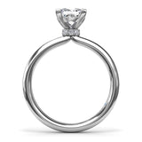 18K White Gold Princess-Cut Diamond Semi-Mount Engagement Ring