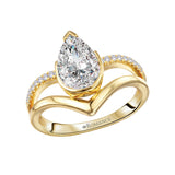 14K Yellow Gold Split Shank Semi-Mount Diamond Engagement Ring