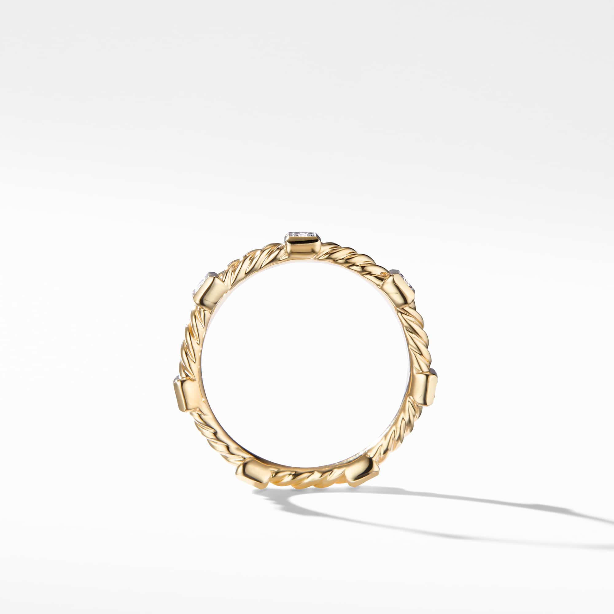 Cable Collectibles® Stations Stack Ring in 18K Yellow Gold with Diamonds, 2mm