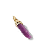 Wrapped Crystal Amulet in Ruby Crystal with 18K Yellow Gold and Diamonds, 46mm