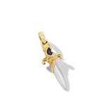 Waves Dagger Amulet in Sterling Silver with 18K Yellow Gold, 31mm