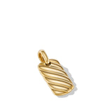 Petite Sculpted Cable Tag in 18K Yellow Gold, 24mm