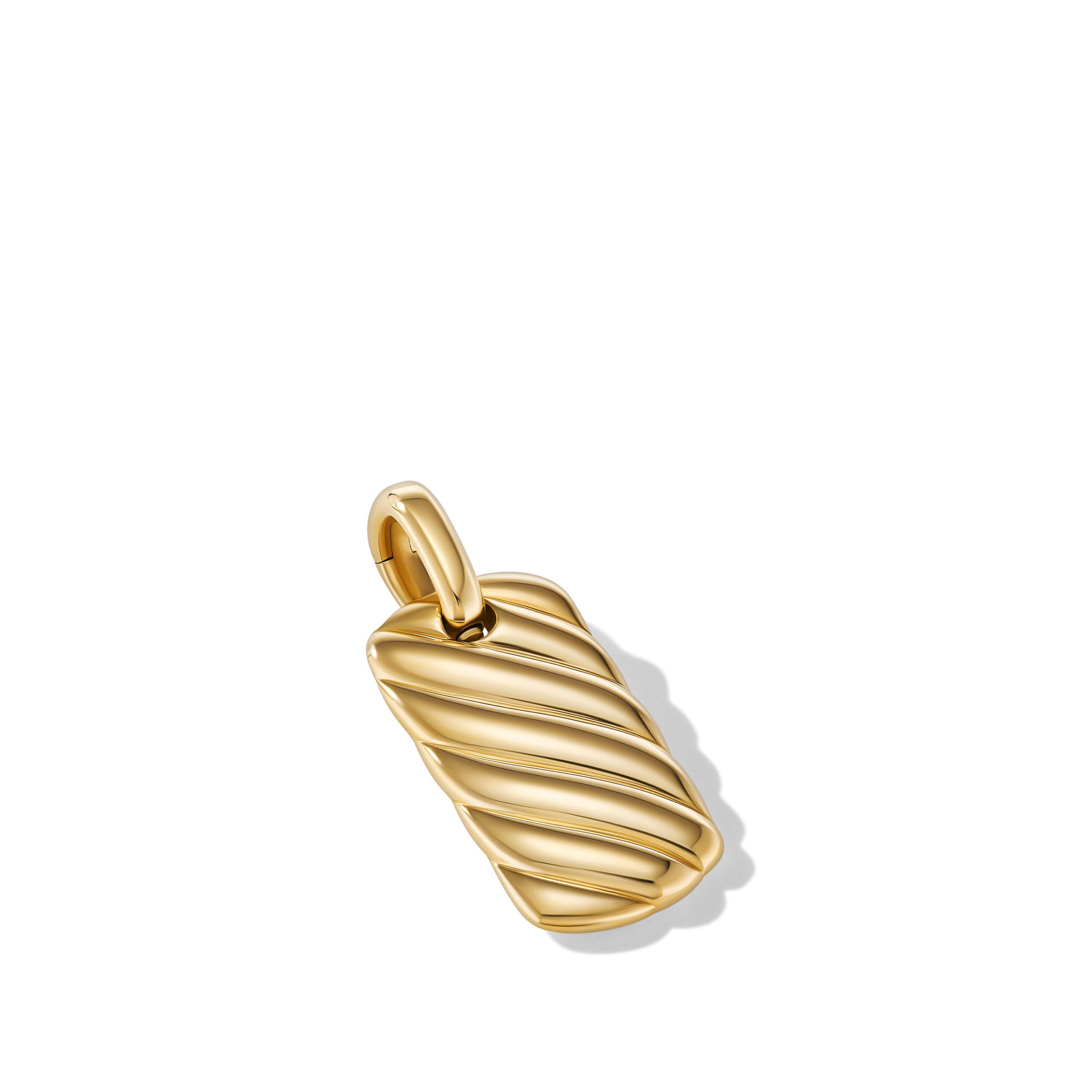 Petite Sculpted Cable Tag in 18K Yellow Gold, 24mm