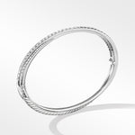Pavé Crossover Two Row Bracelet in 18K White Gold with Diamonds, 5.5mm