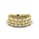 Aurelia Diamond Triple Cascade Ring in 18K Yellow Gold