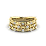 Aurelia Diamond Triple Cascade Ring in 18K Yellow Gold