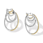 DY Mercer Multi Hoop Earrings in Sterling Silver with 18K Yellow Gold and Diamonds, 37.5mm