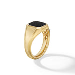 Streamline® Signet Ring in 18K Yellow Gold with Black Onyx, 14mm