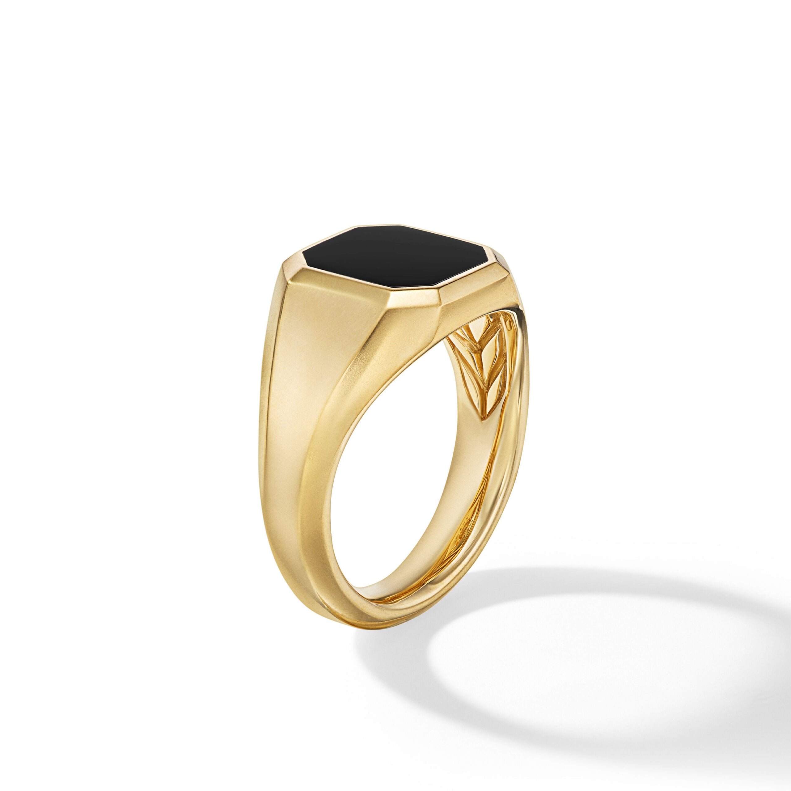 Streamline® Signet Ring in 18K Yellow Gold with Black Onyx, 14mm