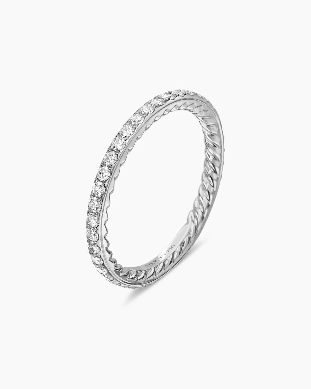 DY EDEN BAND RING Platinum with Pavé Diamonds, 1.85mm