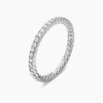 DY EDEN BAND RING Platinum with Pavé Diamonds, 1.85mm