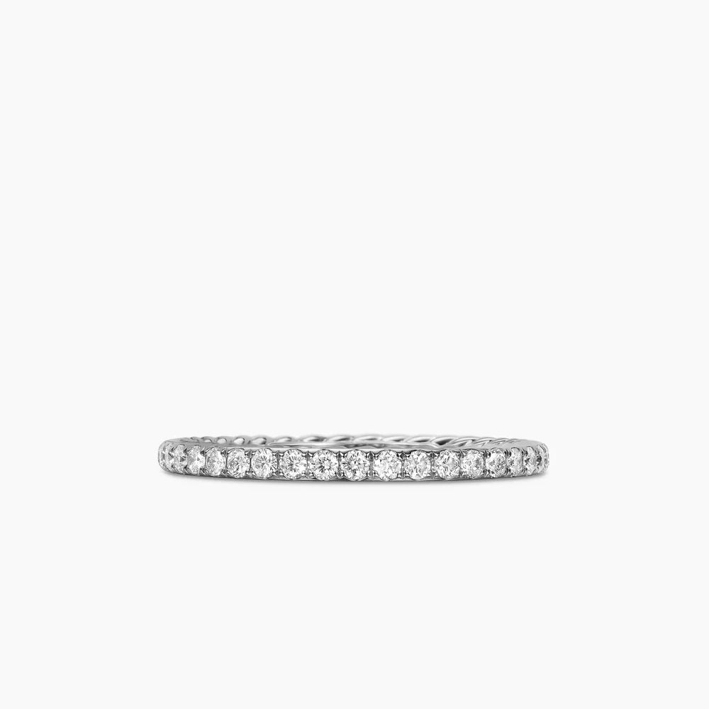 DY EDEN BAND RING Platinum with Pavé Diamonds, 1.85mm