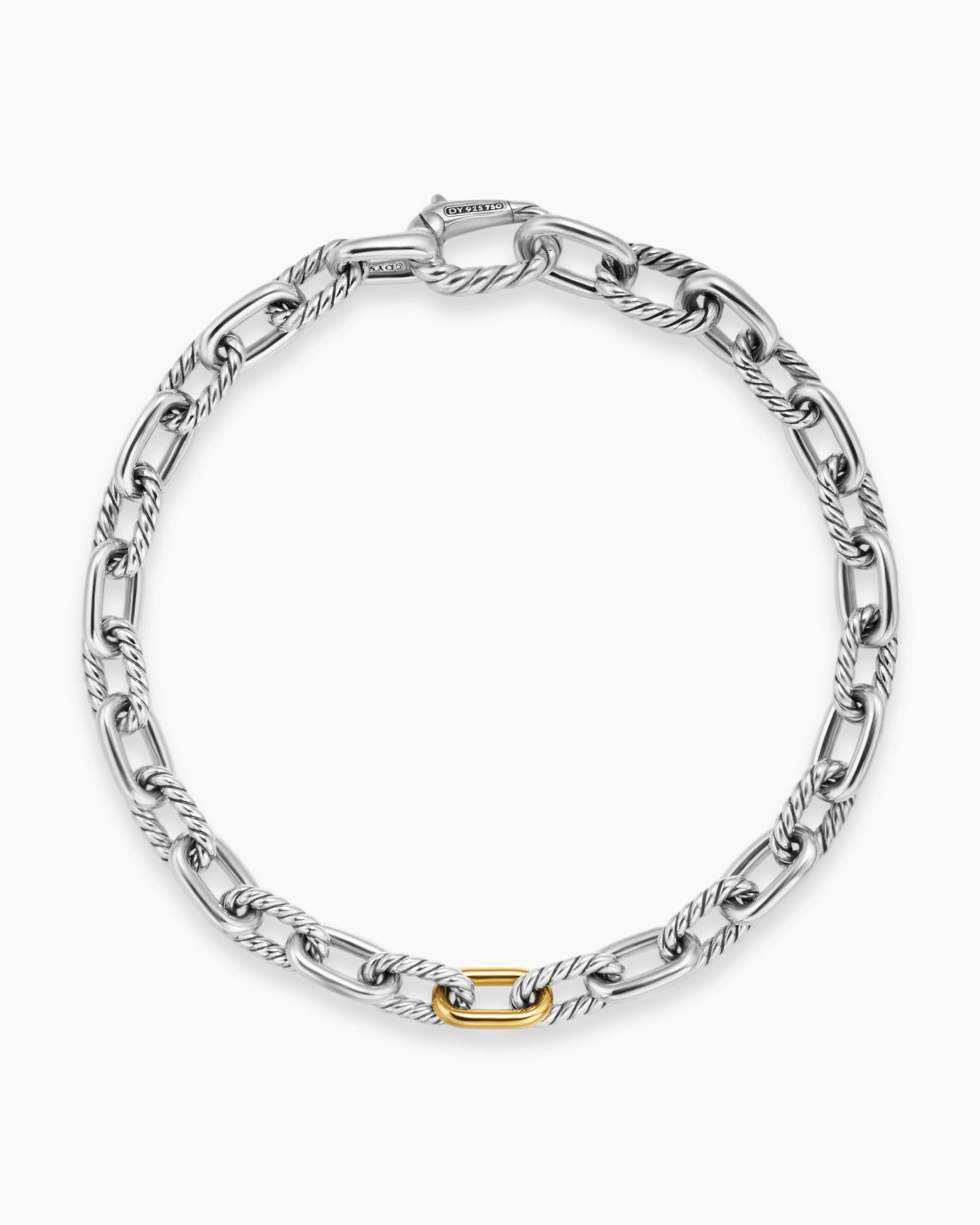 DY MADISON® CHAIN BRACELET Sterling Silver with 18K Yellow Gold, 6mm
