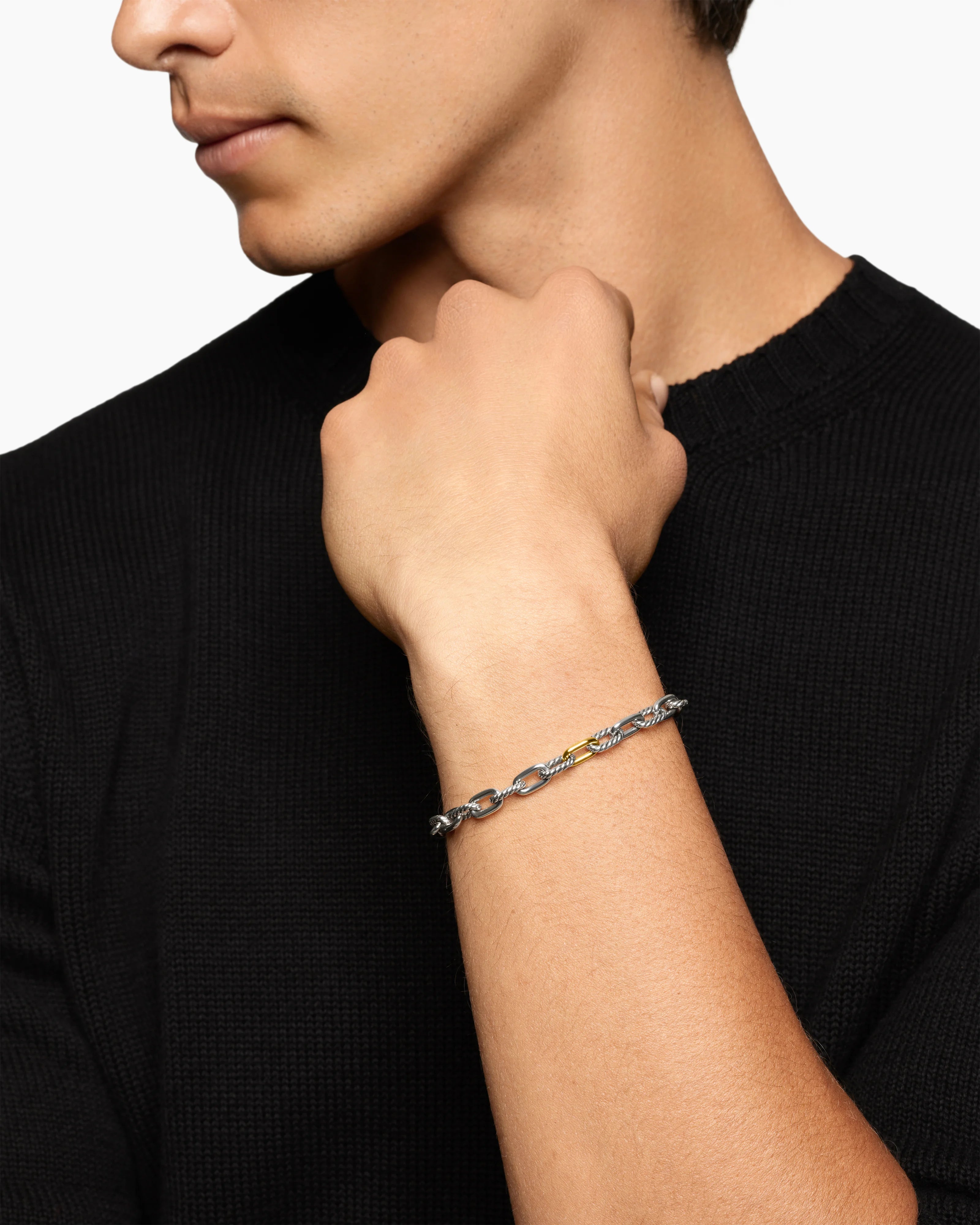 DY MADISON® CHAIN BRACELET Sterling Silver with 18K Yellow Gold, 6mm