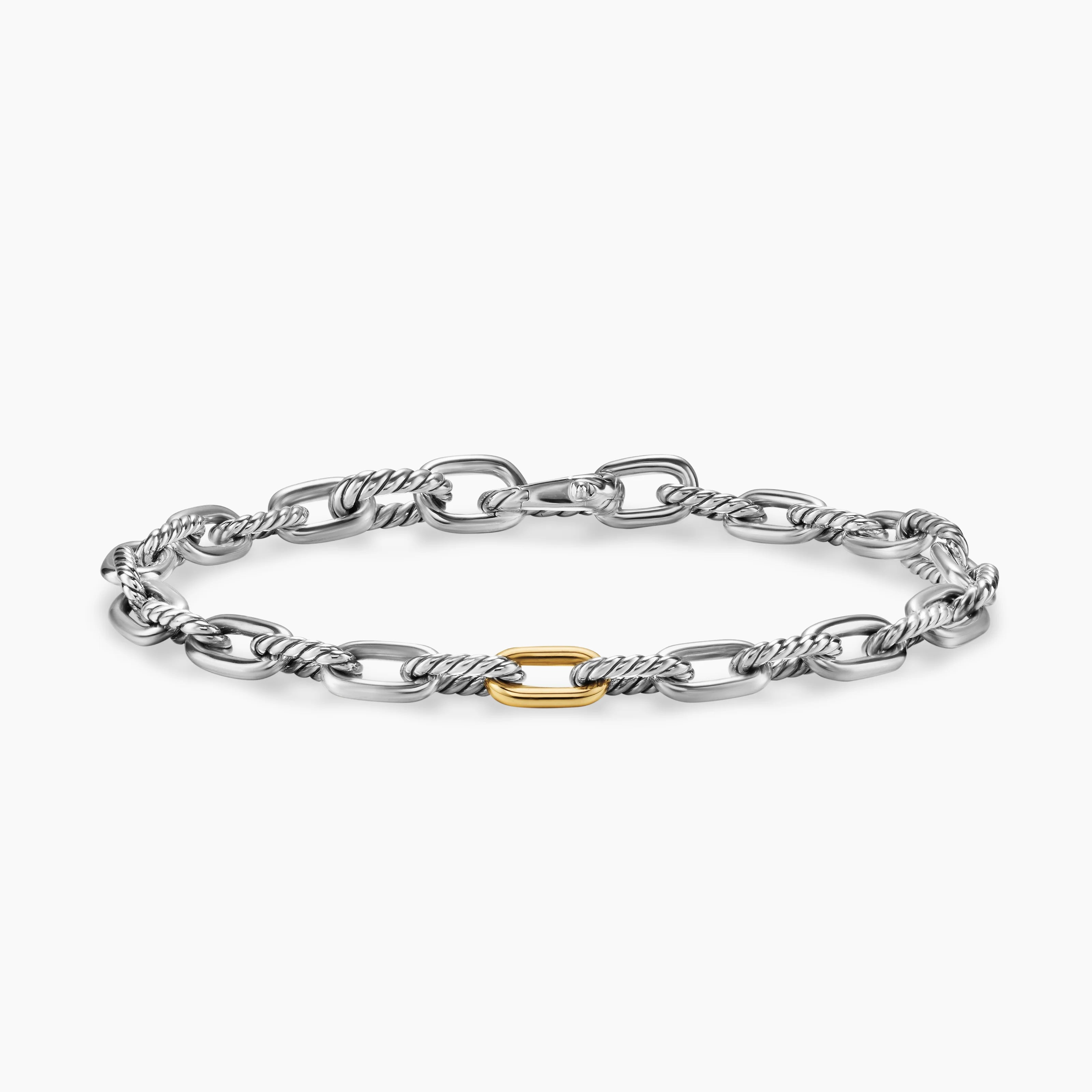 DY MADISON® CHAIN BRACELET Sterling Silver with 18K Yellow Gold, 6mm