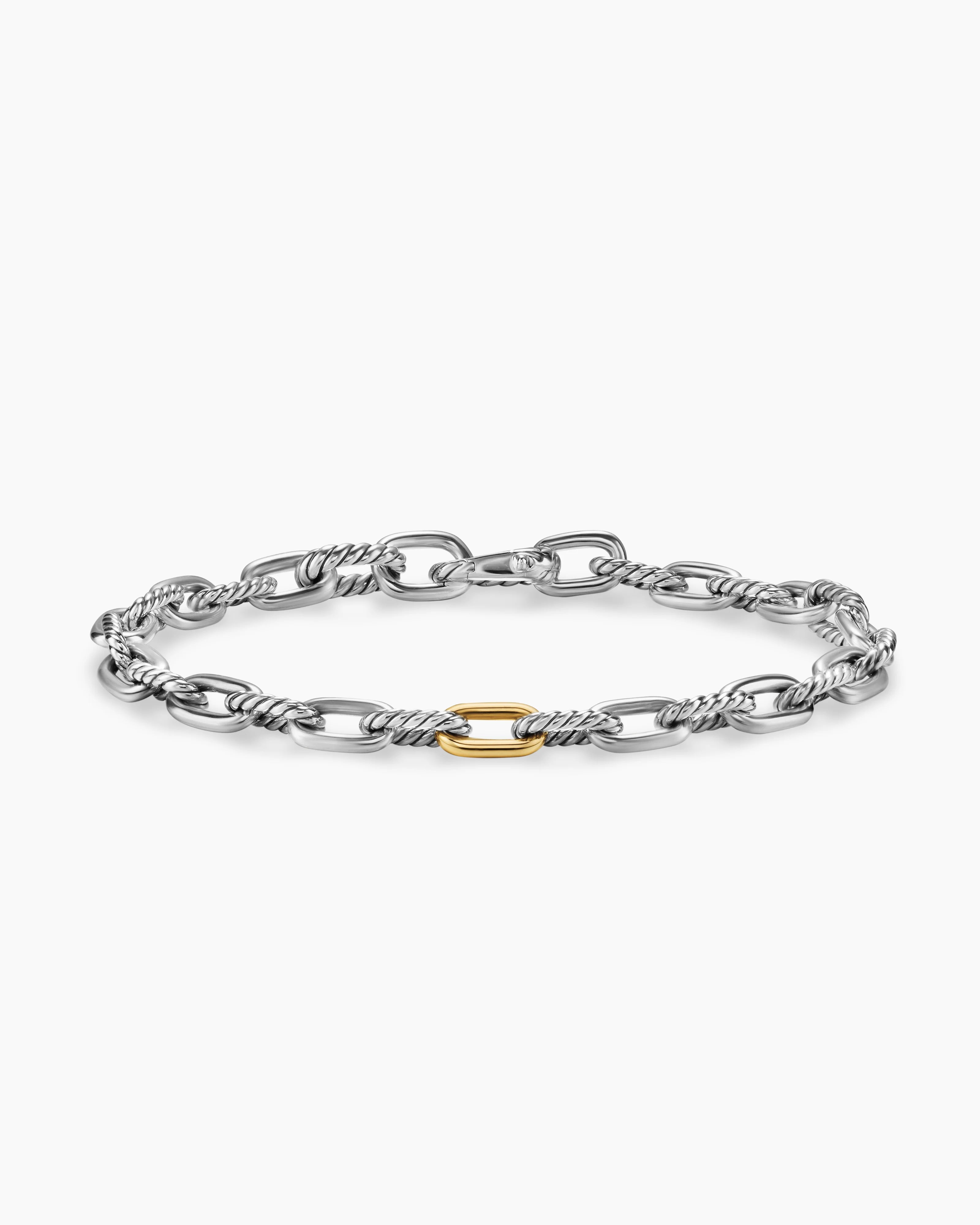 DY MADISON® CHAIN BRACELET Sterling Silver with 18K Yellow Gold, 6mm