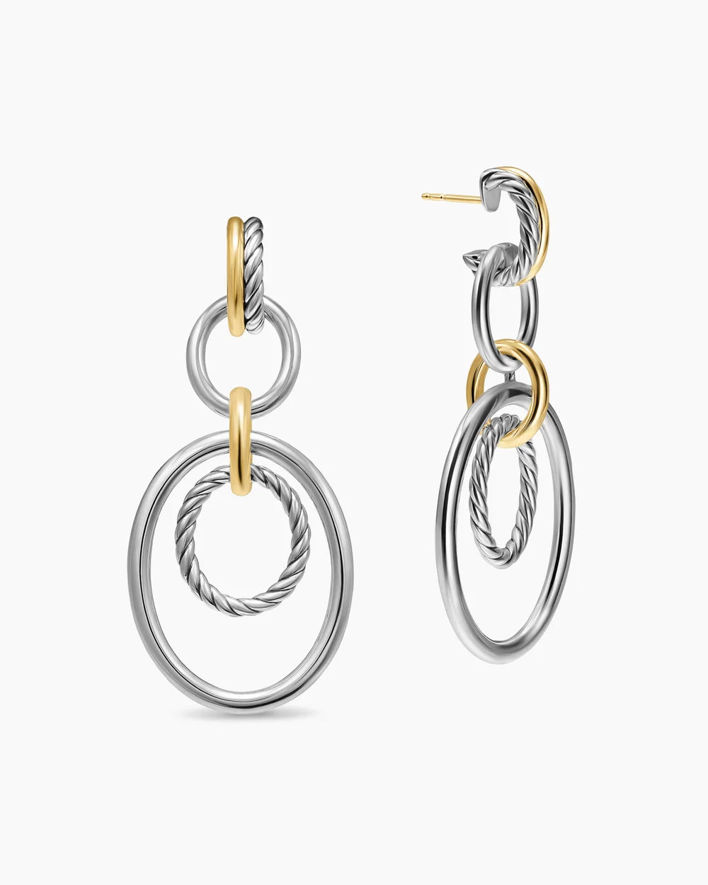 DY MERCER® MOBILE DROP EARRINGS Sterling Silver with 18K Yellow Gold, 65.7mm