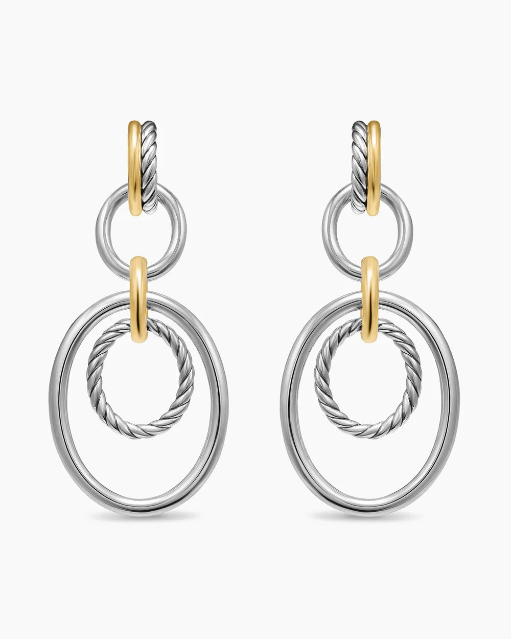DY MERCER® MOBILE DROP EARRINGS Sterling Silver with 18K Yellow Gold, 65.7mm