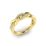 Alternating Diamond Twist Ring in 18K Yellow Gold