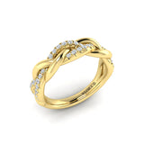 Alternating Diamond Twist Ring in 18K Yellow Gold