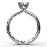 18K White Gold Timeless Round Cut Solitaire Semi-Mount Engagement Ring