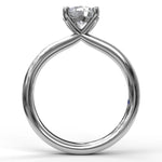 18K White Gold Timeless Round Cut Solitaire Semi-Mount Engagement Ring