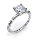 18K White Gold Captivating Raindrop Diamond Semi-Mount Engagement Ring
