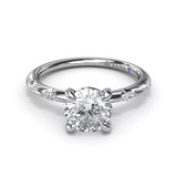 18K White Gold Captivating Raindrop Diamond Semi-Mount Engagement Ring