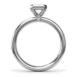18K White Gold Modern Solitaire Diamond Semi-Mount Engagement Ring