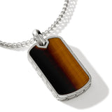 Tag Pendant Necklace, Sterling Silver
