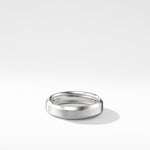 Beveled Band Ring in 18K White Gold, 6mm